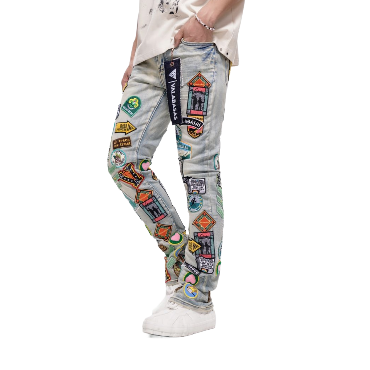 VALABASAS "AXIS" STACKED LIGHT BLUE DENIM