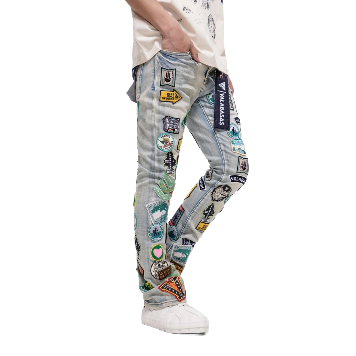 VALABASAS "AXIS" STACKED LIGHT BLUE DENIM