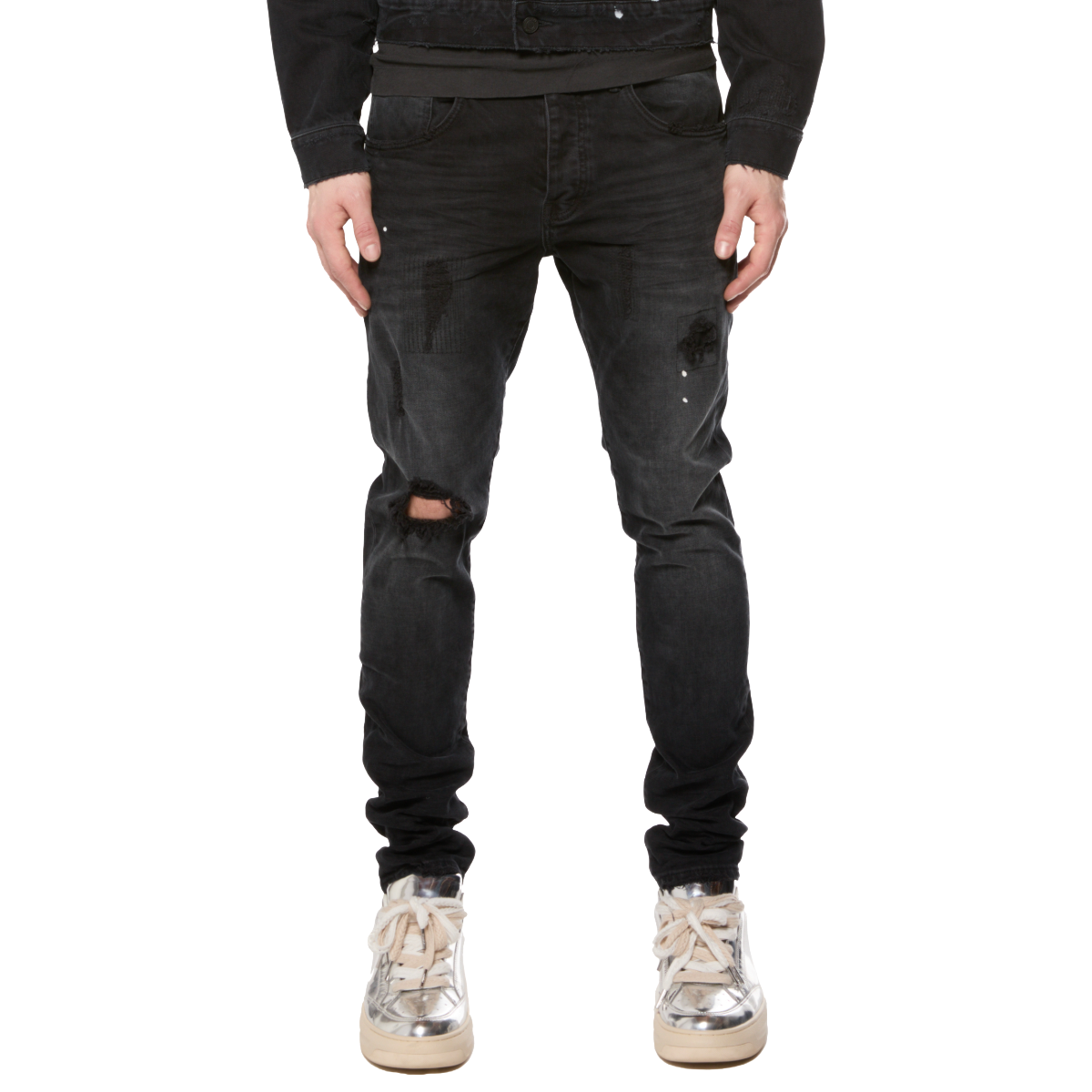 PURPLE 'DROP FIT MIDRISE' STRETCHED DENIM