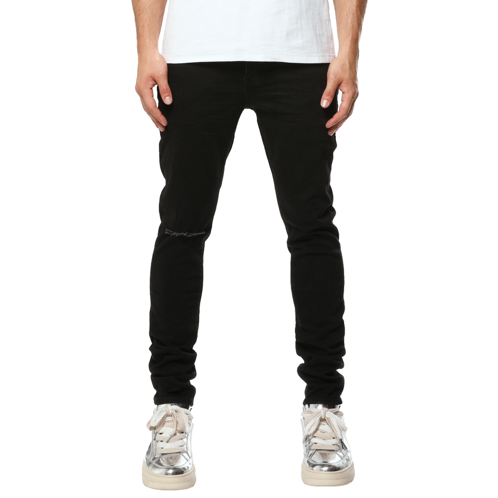 PURPLE 'KNEE SLIT RINSE' SLIM DENIM