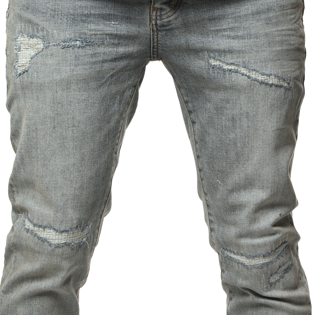 PURPLE 'REPAIR' STRETCHED DENIM (LIGHT BLUE)