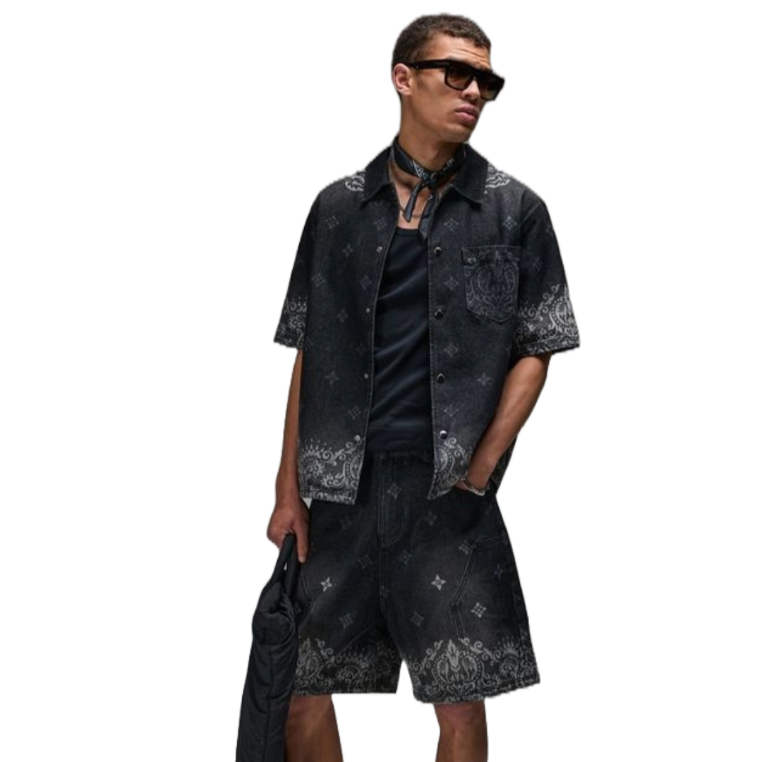 CD "LASER PRINT DENIM SHORTS"