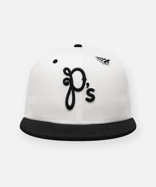 P'S 9FIFTY SNAPBACK W GREEN UNDERVISOR HAT WHITE