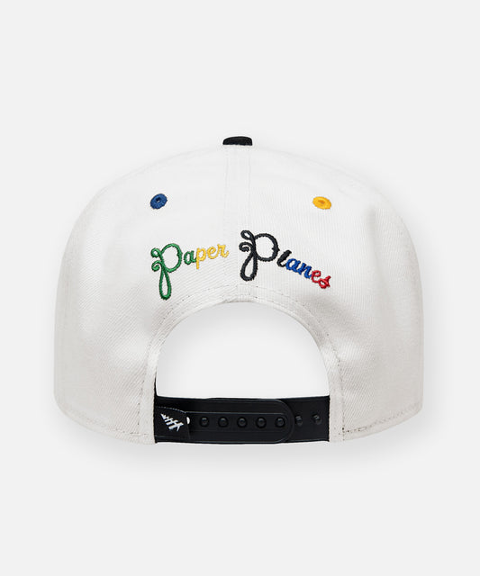 P'S 9FIFTY SNAPBACK W GREEN UNDERVISOR HAT WHITE