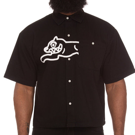 IC BLACK DOG SS WOVEN SHIRT (CROPPED)