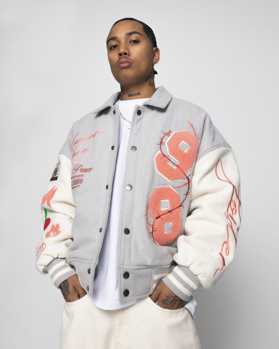 LOITER FLOWER VARSITY JACKET