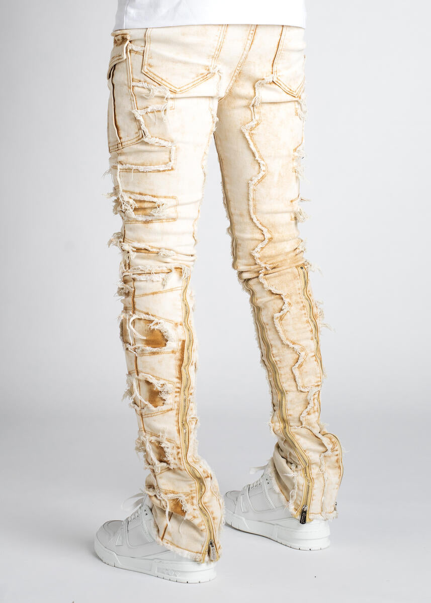 GUAPI CREAM VINTAGE STACKED DENIM