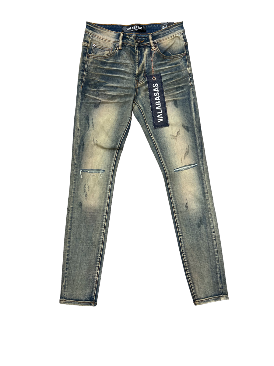 VALABASAS "MR. CLEAN 2.0" BLU SPORCO DENIM SKINNY