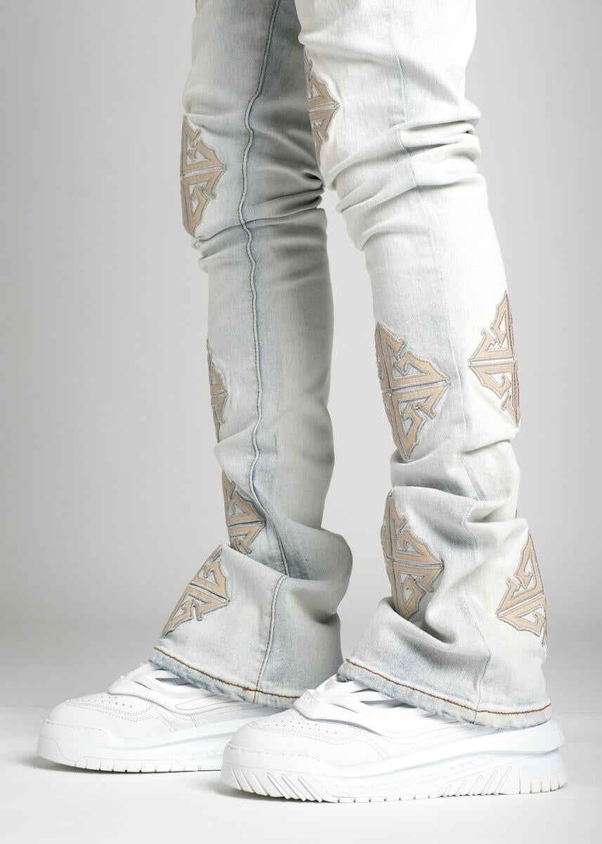 GUAPI POWDER BLUE ICON STACKED DENIM