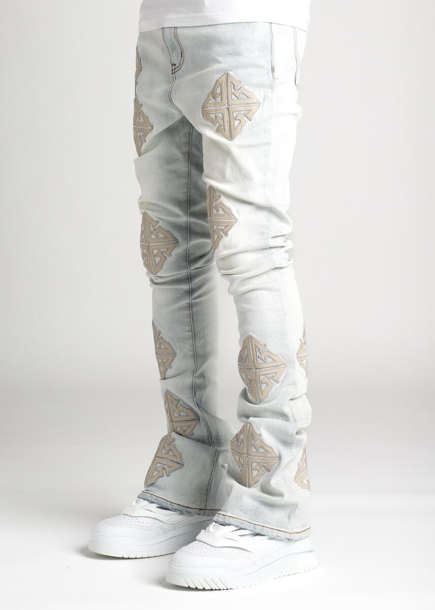 GUAPI POWDER BLUE ICON STACKED DENIM