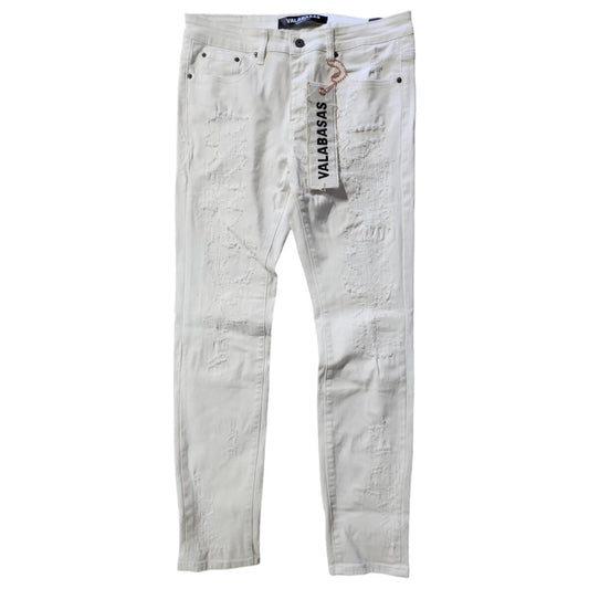 VALABASAS "TEARAWAY" WHITE SKINNY JEAN