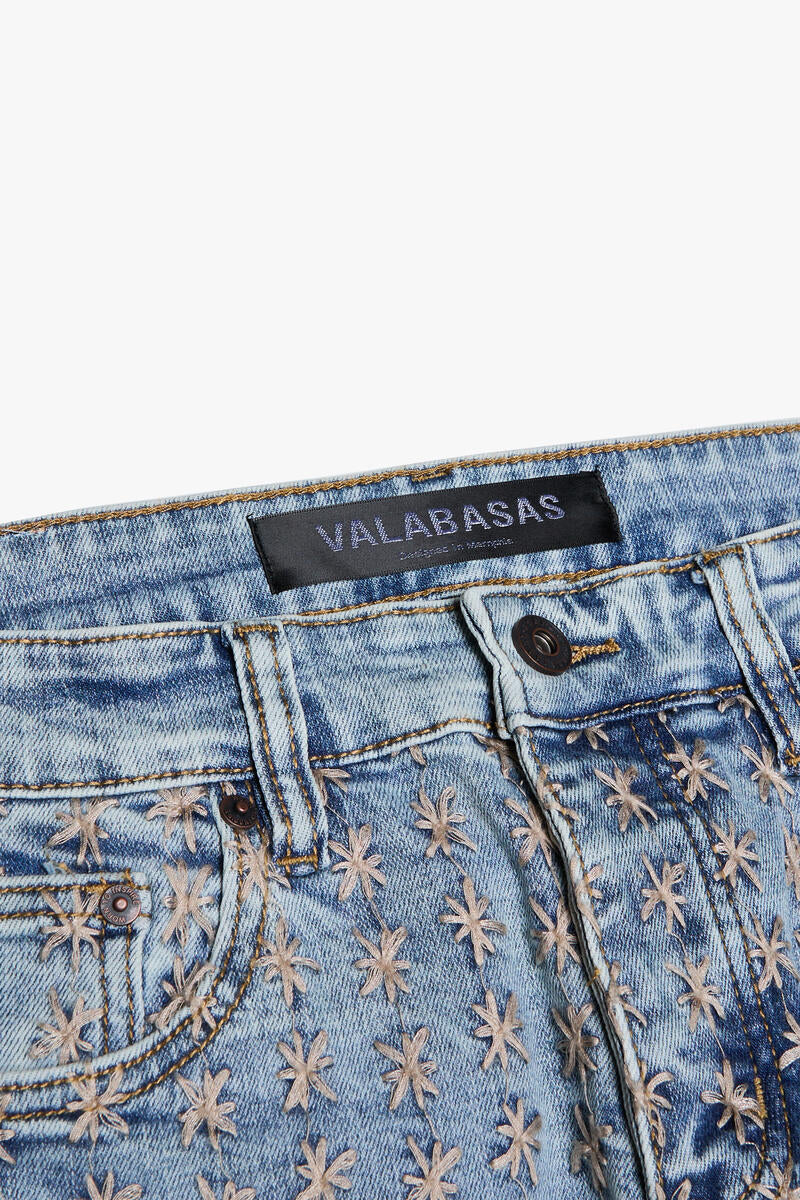 VALABASAS "ASTERISK" LT. VINTAGE BLUE / CREAM SKINNY JEAN