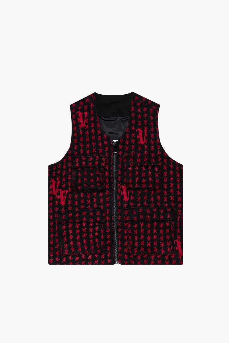 VALABASAS "STARLET" BLACK / RED VEST