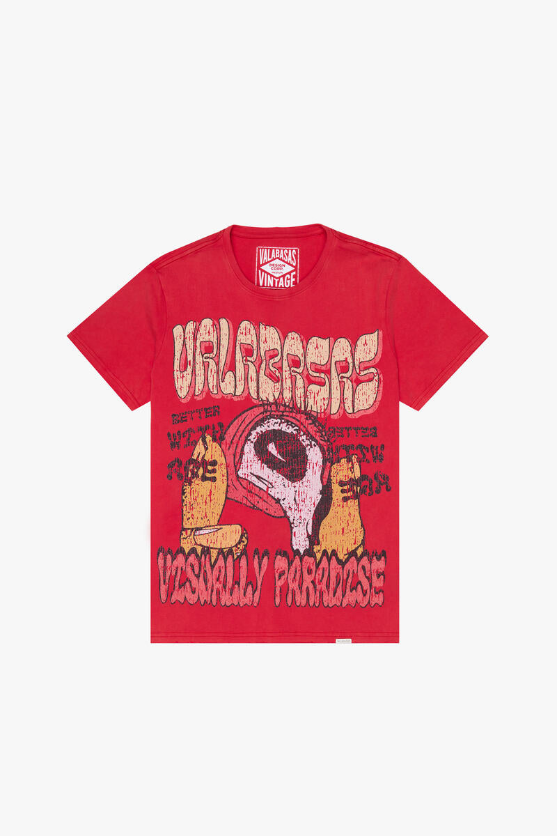 VALABASAS "V PARADISE" VINTAGE RED TEE