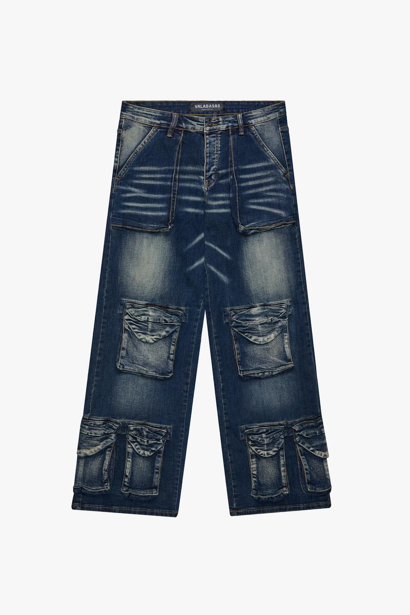 VALABASAS "RAM" DARK BLUE WASH BAGGY DENIM JEAN