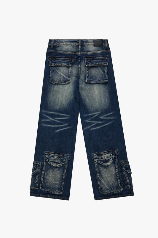 VALABASAS "RAM" DARK BLUE WASH BAGGY DENIM JEAN