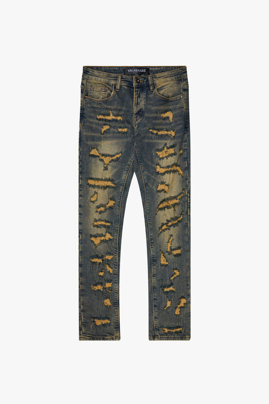 VALABASAS "BREACH" DARK VINTAGE WASH SKINNY JEAN