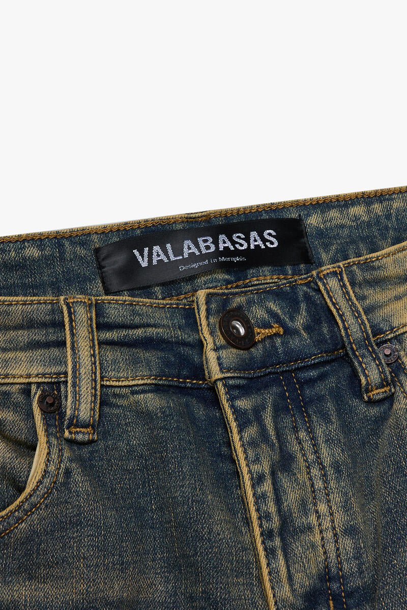 VALABASAS "BREACH" DARK VINTAGE WASH SKINNY JEAN