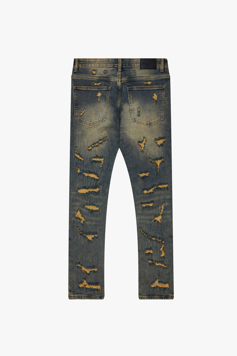 VALABASAS "BREACH" DARK VINTAGE WASH SKINNY JEAN