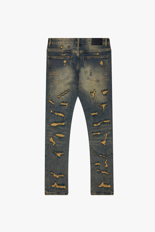 VALABASAS "BREACH" DARK VINTAGE WASH SKINNY JEAN