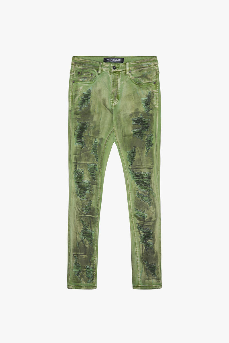 VALABASAS "HARVEST" GREEN WASH SKINNY JEAN