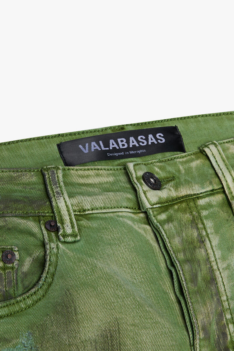 VALABASAS "HARVEST" GREEN WASH SKINNY JEAN