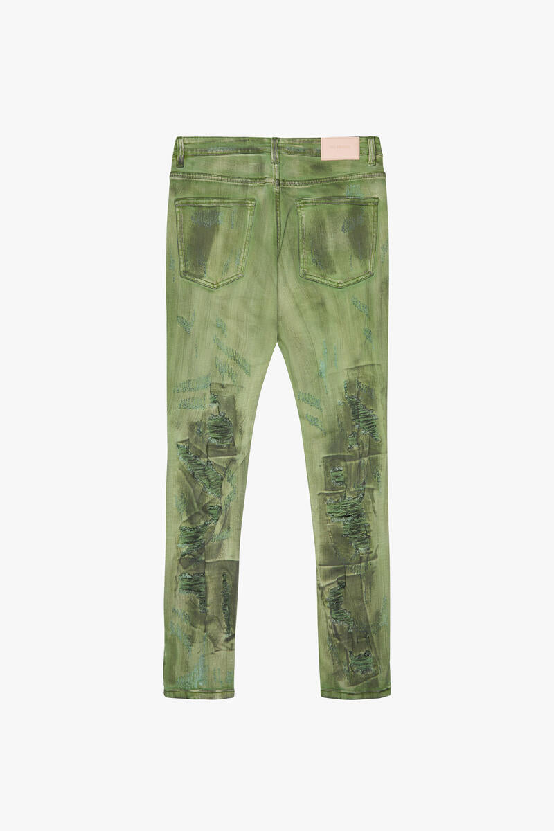 VALABASAS "HARVEST" GREEN WASH SKINNY JEAN