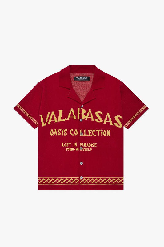 VALABASAS "OASIS" RED BUTTON-DOWN