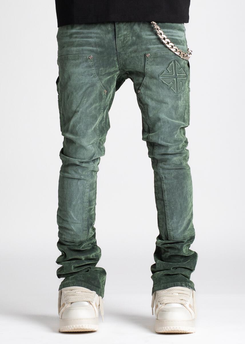 GUAPI HUNTER GREEN CARPENTER STACKED DENIM