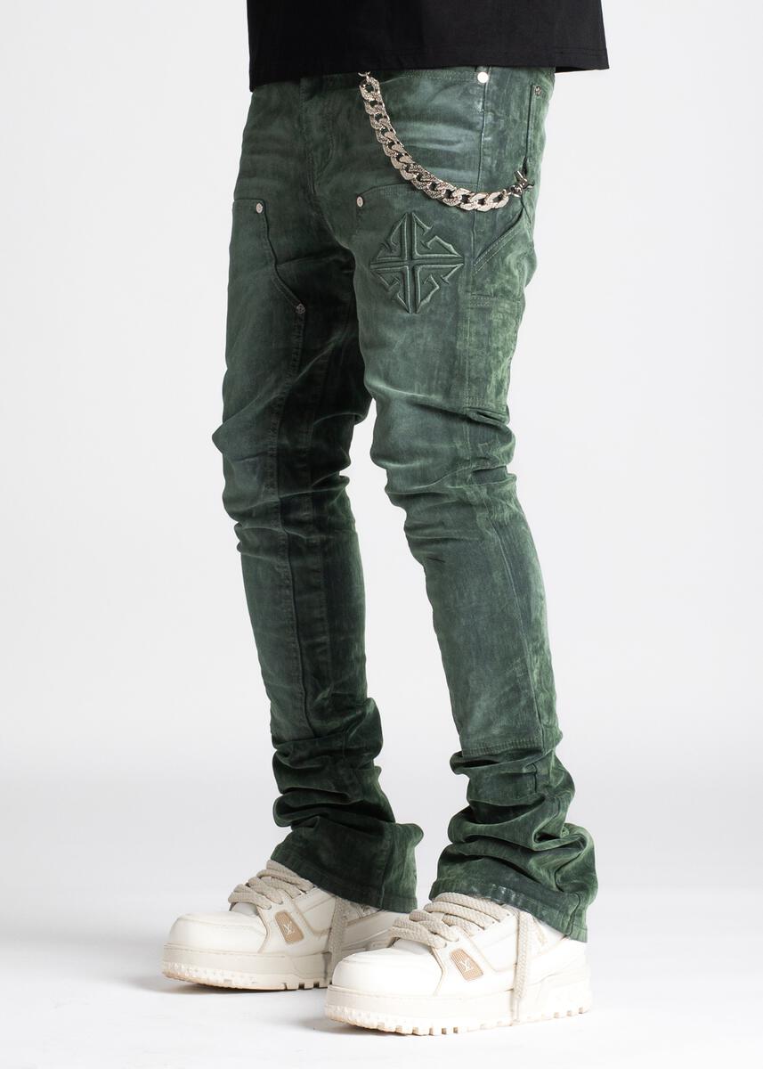 GUAPI HUNTER GREEN CARPENTER STACKED DENIM