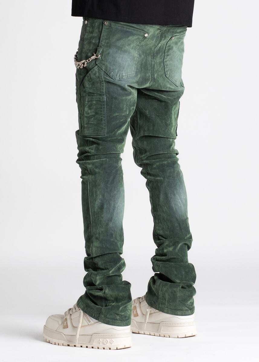 GUAPI HUNTER GREEN CARPENTER STACKED DENIM