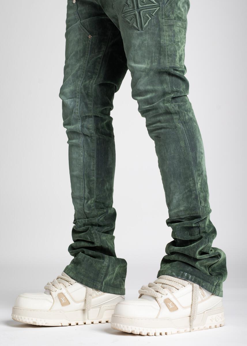 GUAPI HUNTER GREEN CARPENTER STACKED DENIM