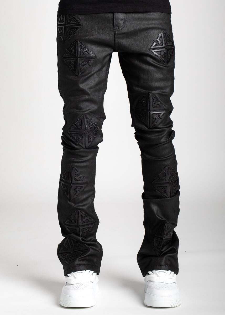 GUAPI OBSIDIAN BLACK ICON STACKED DENIM