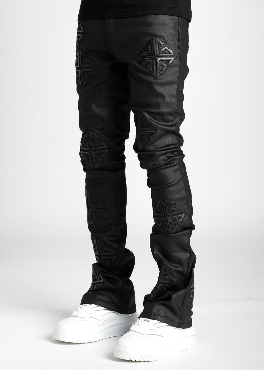 GUAPI OBSIDIAN BLACK ICON STACKED DENIM