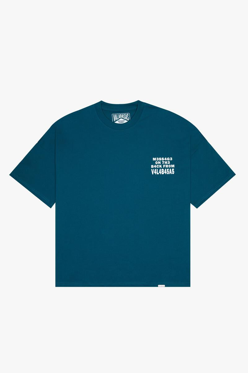 "PATHFINDER" BLUE OVERSIZED TEE