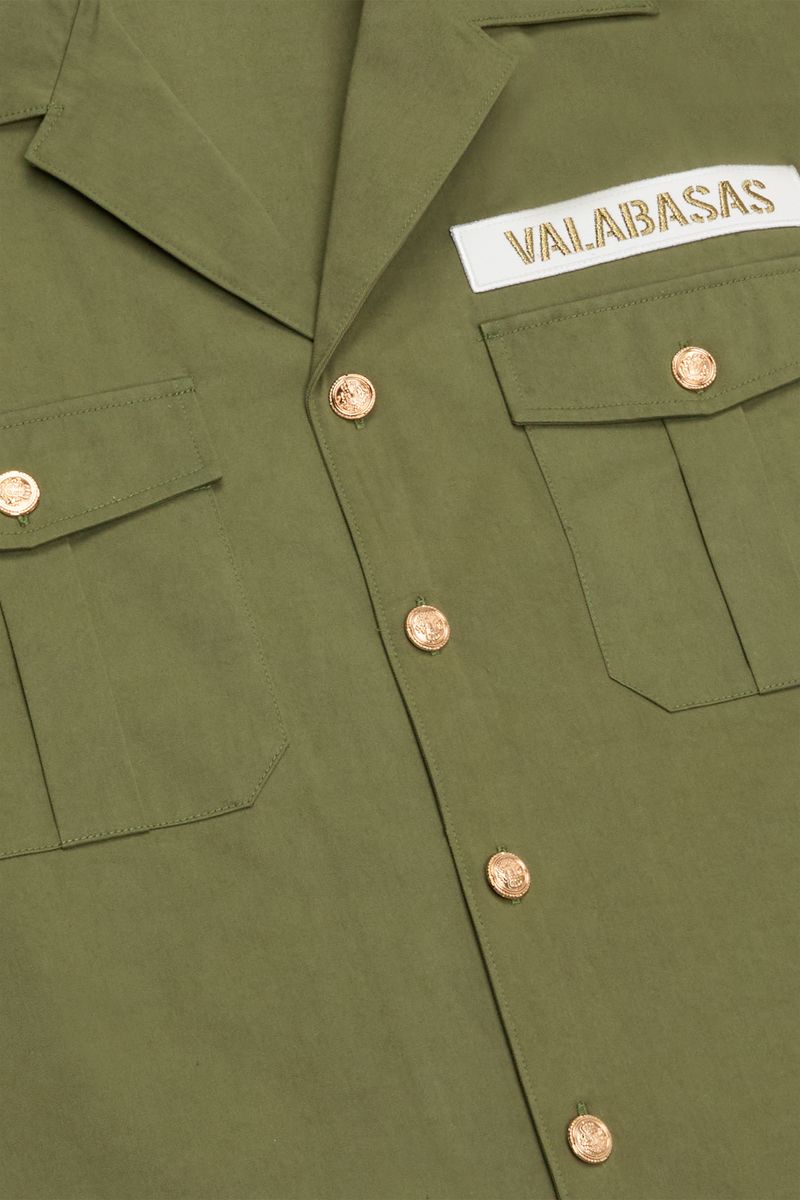 VALABASAS "THE REBEL" OLIVE BUTTON UP