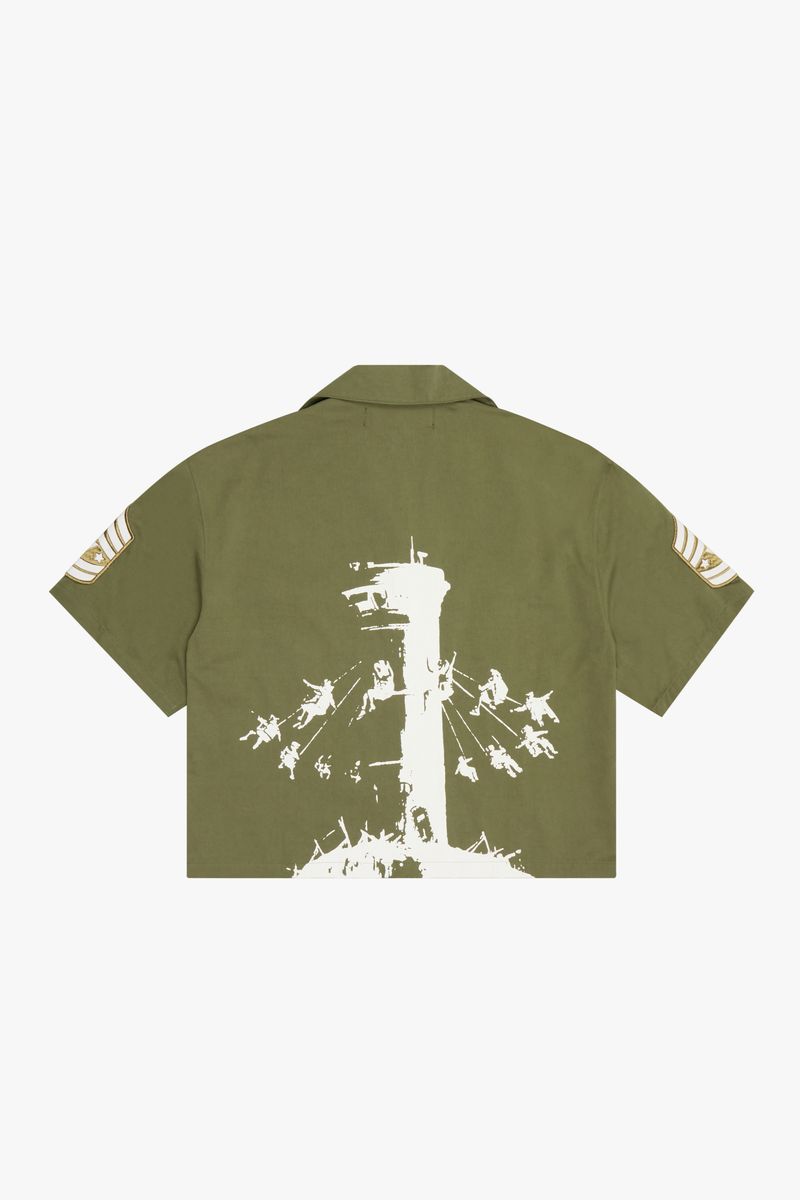 VALABASAS "THE REBEL" OLIVE BUTTON UP