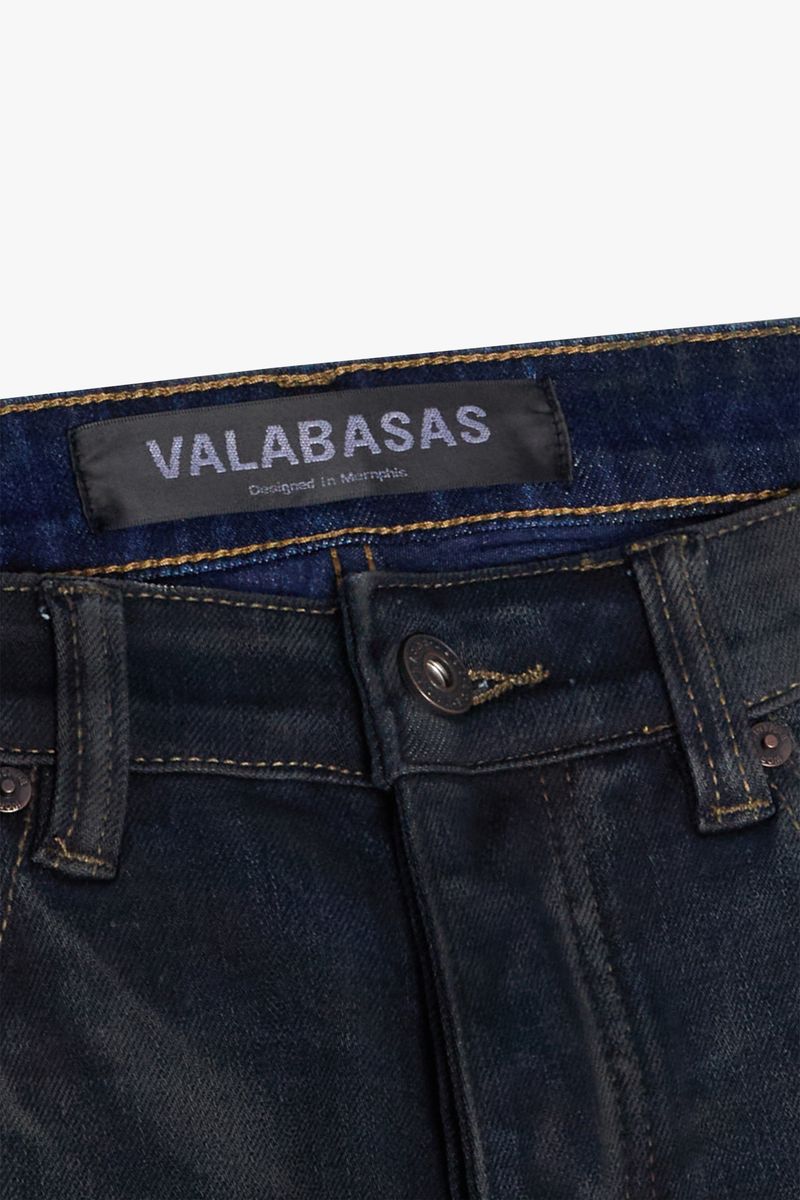 VALABASAS "MR.FLEX" DARK DIRTY WASH 4 WAY STRETCH SKINNY JEAN