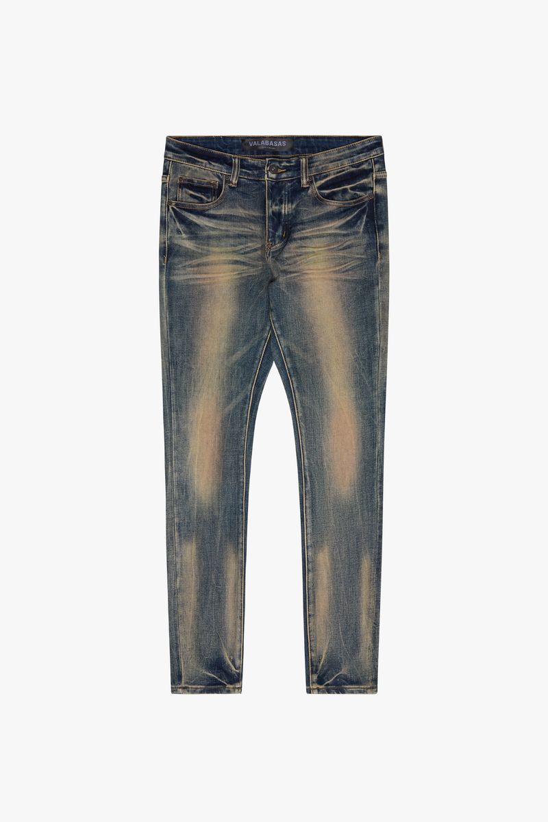 VALABASAS "MR.FLEX" BLUE VINTAGE 4 WAY STRETCH SKINNY JEAN