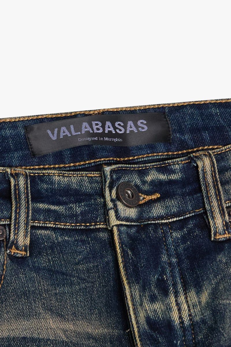 VALABASAS "MR.FLEX" BLUE VINTAGE 4 WAY STRETCH SKINNY JEAN