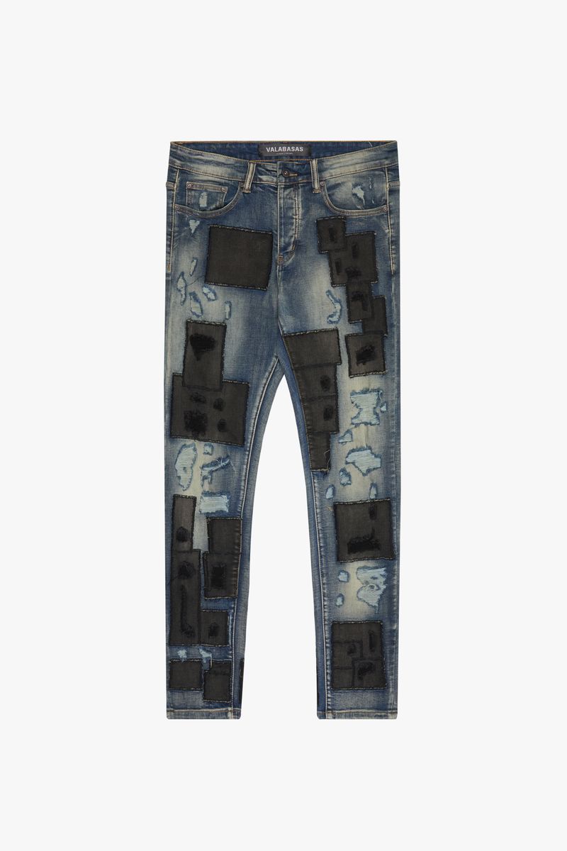 VALABASAS "PANELS" SKINNY DENIM JEANS