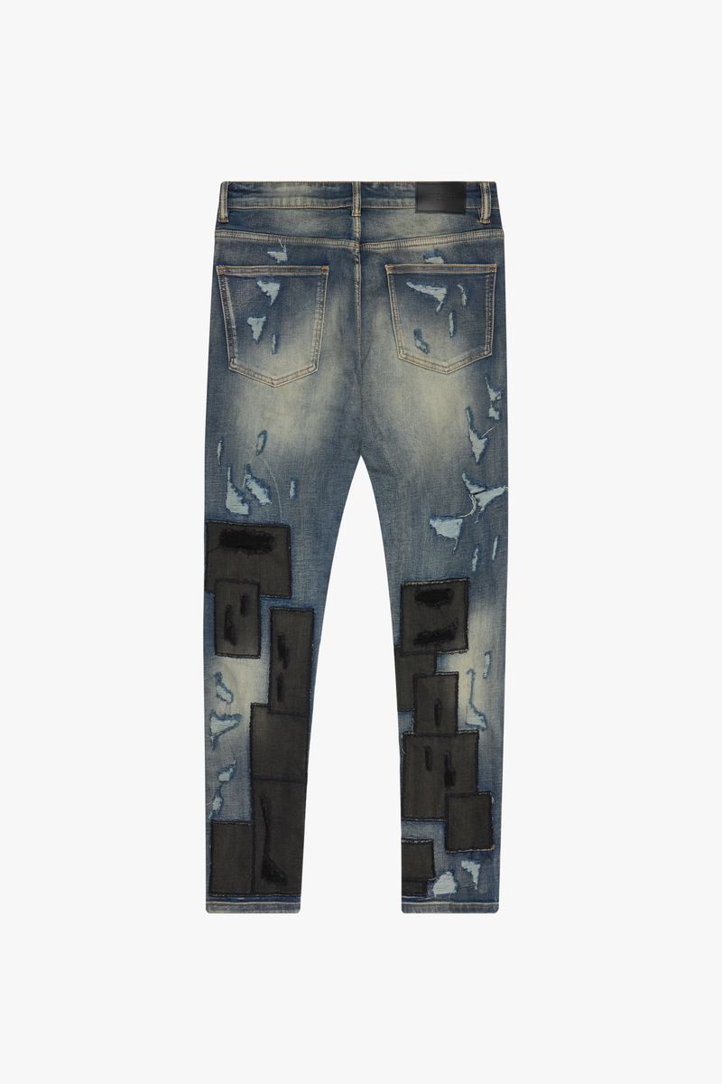 VALABASAS "PANELS" SKINNY DENIM JEANS