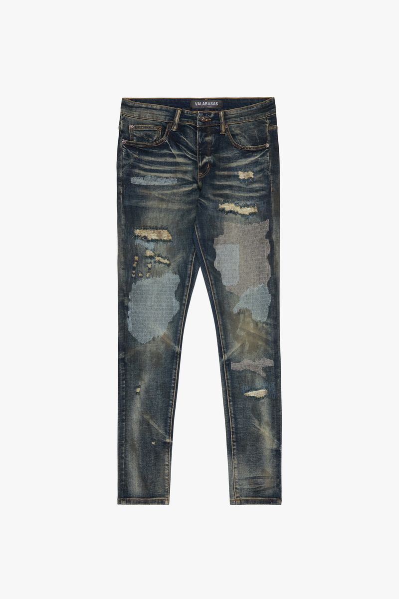 VALABASAS "SLEDGE" VINTAGE BLUE WASH SKINNY JEAN