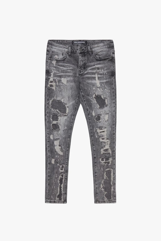 VALABASAS "WORN FROST" GREY SKINNY JEAN