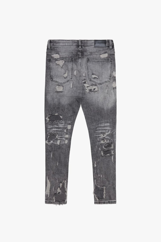 VALABASAS "WORN FROST" GREY SKINNY JEAN