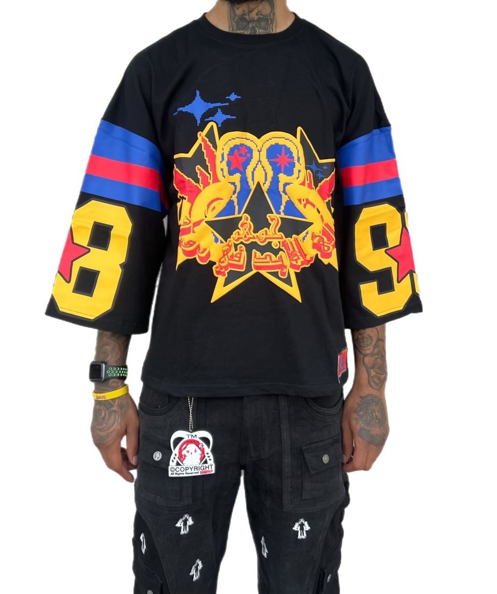 ESSSENCE FOOTBALL TEE (BLK/BLU)