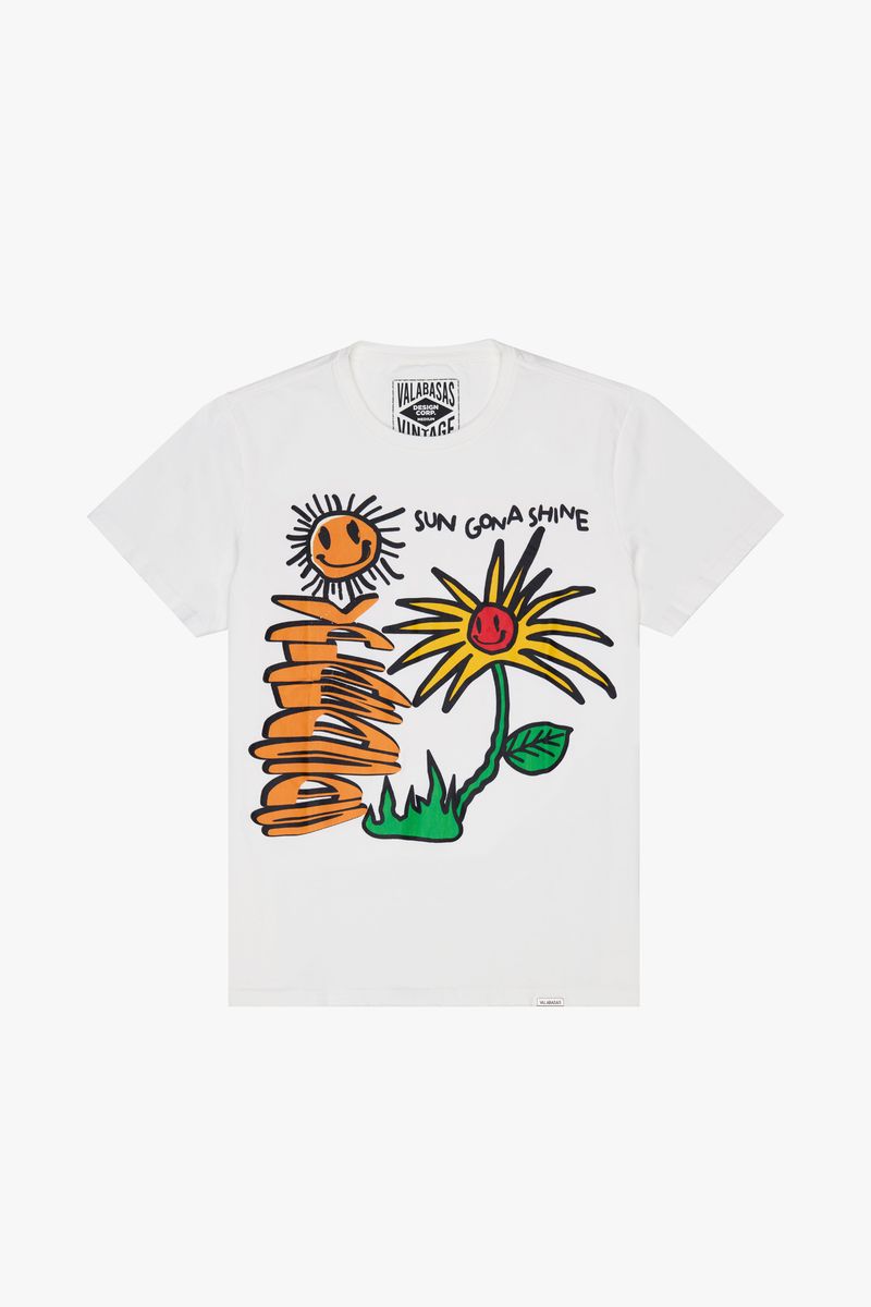 VALABASAS "SUN WILL SHINE" VINTAGE WASHED WHITE TEE