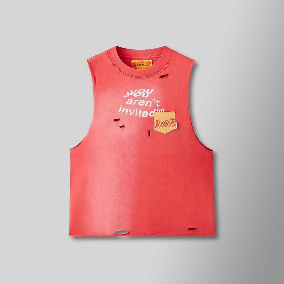 HydePark Red Sleeveless Distressed Tank