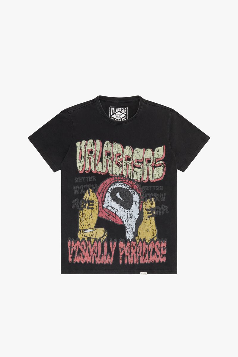 VALABASAS "V PARADISE" VINTAGE BLACK TEE