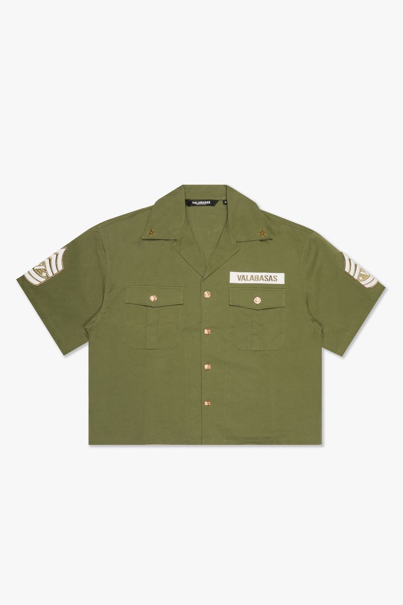 VALABASAS "THE REBEL" OLIVE BUTTON UP